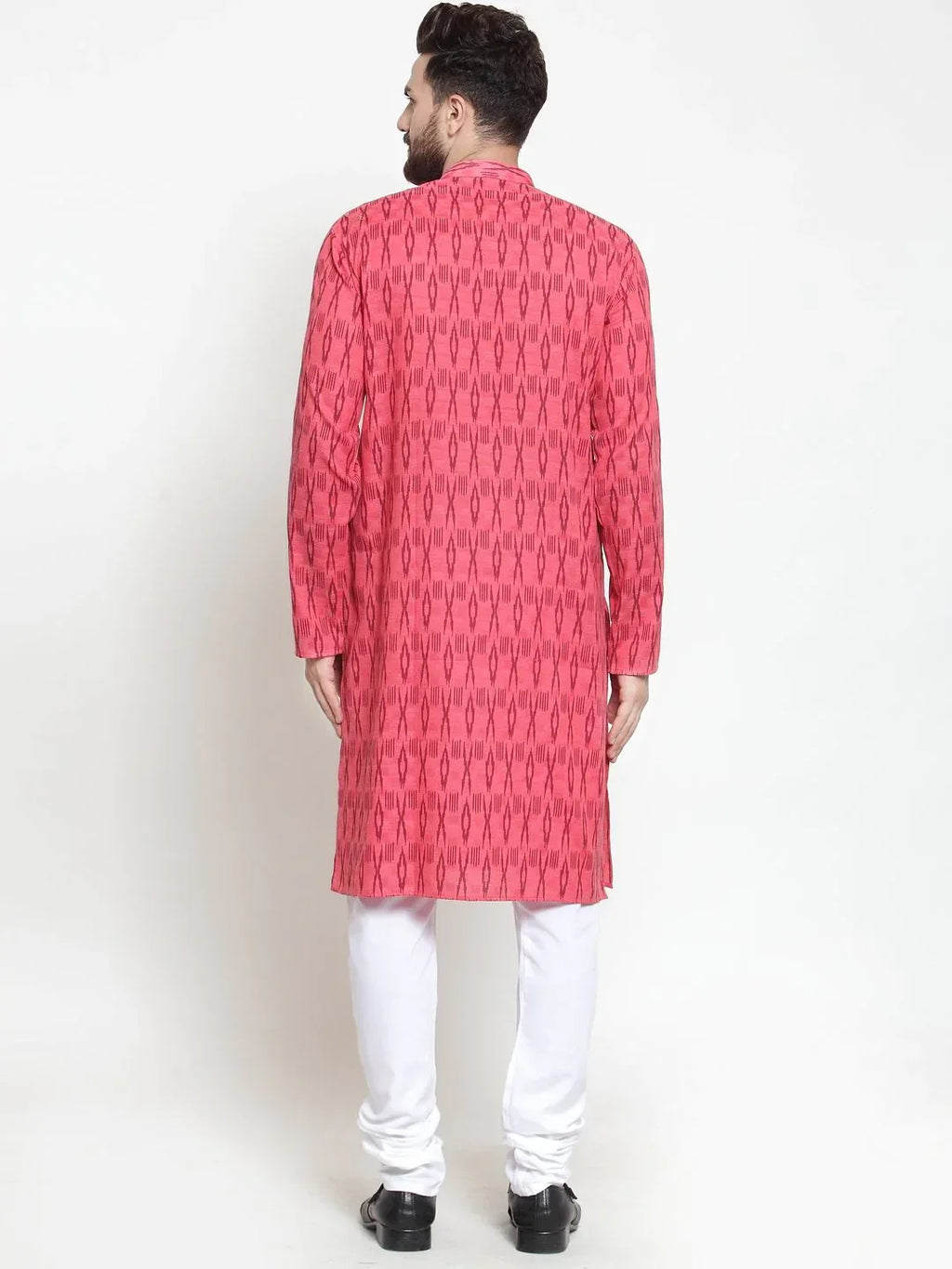Jompers Men's Peach Printed Kurta Only | Grocsy