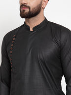 Jompers Men Black Solid Kurta with Churidar | Grocsy