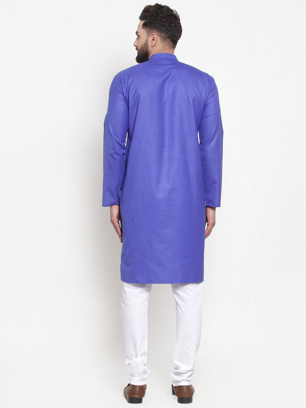Jompers Men Royal-Blue Solid Kurta Only | Grocsy