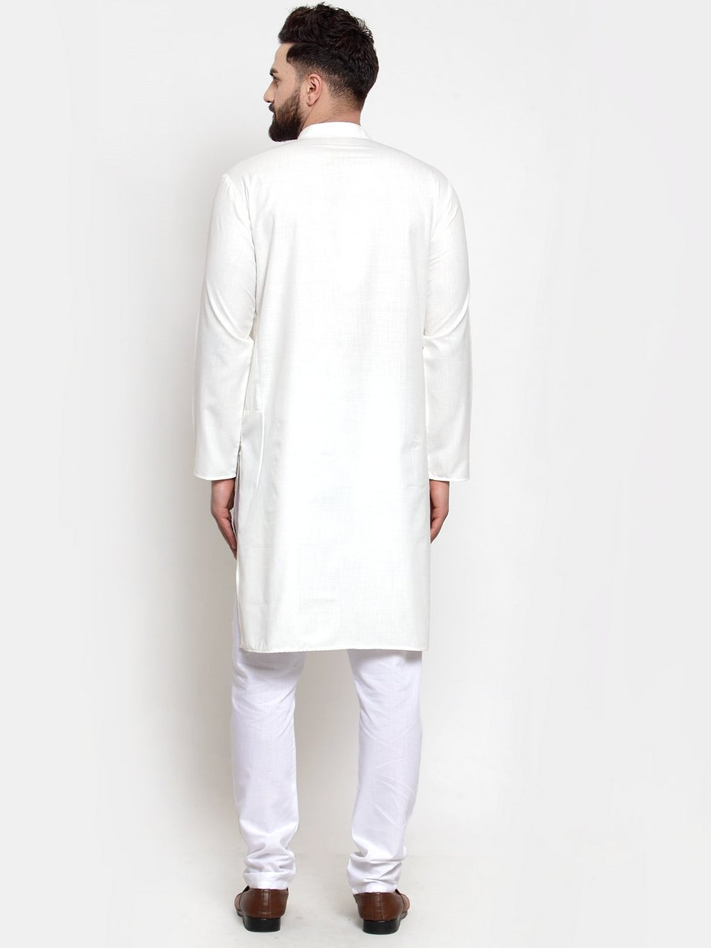 Jompers Men's White Solid Kurta Only | Grocsy