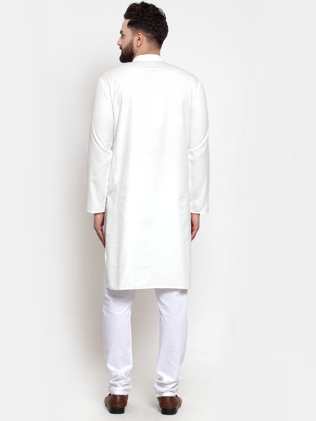 Jompers Men's White Solid Kurta Only | Grocsy