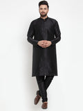 Jompers Men's Black Solid Kurta with Churidar | Grocsy