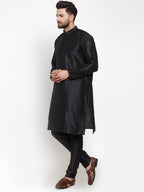 Jompers Men Black Solid Long Sleeves Kurta Only | Grocsy