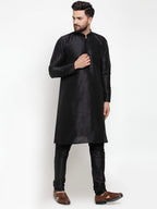 Jompers Men Black Solid Long Sleeves Kurta Only | Grocsy
