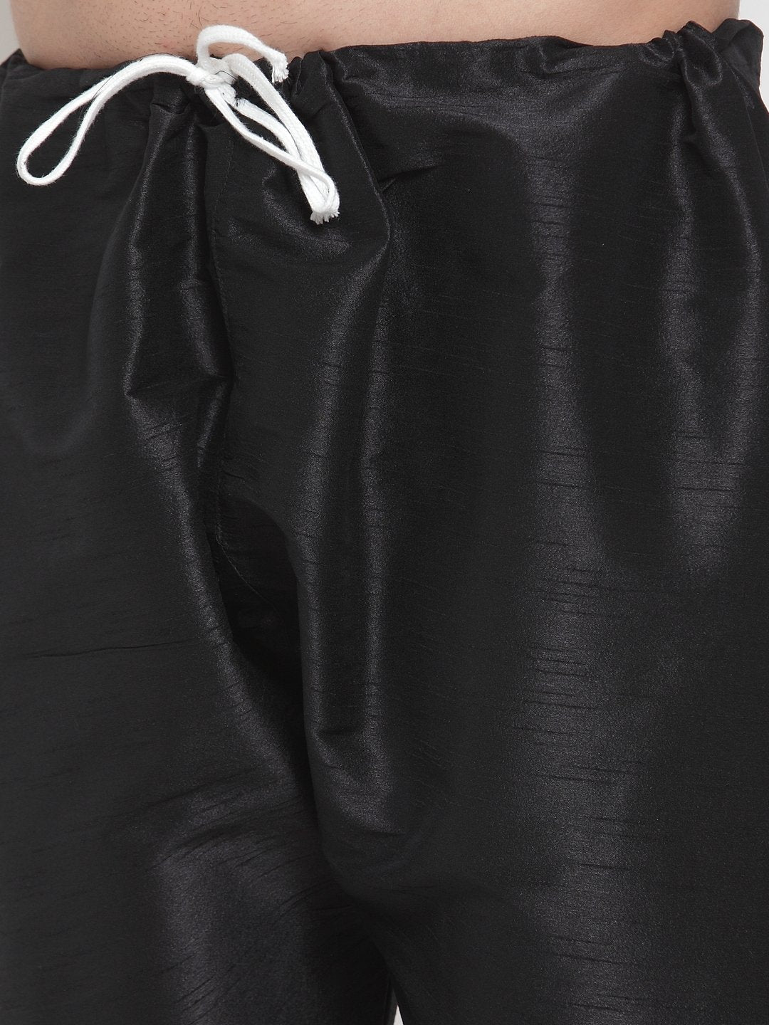 Jompers Men's Black Solid Kurta with Churidar | Grocsy