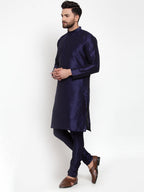 Jompers Men NavyBlue Solid Kurta with Churidar | Grocsy