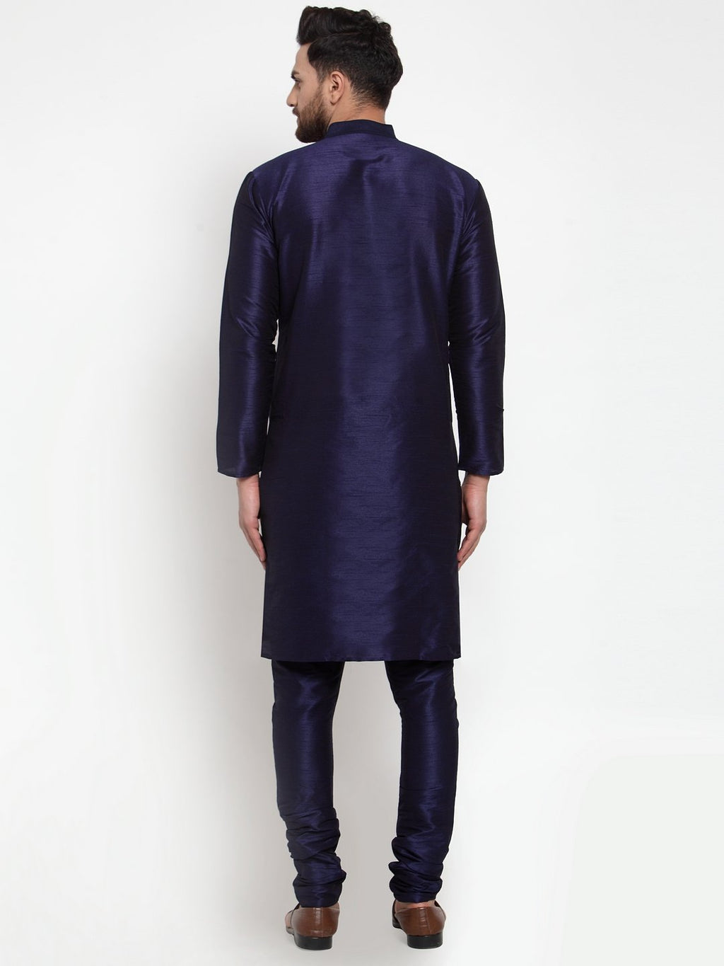 Jompers Men NavyBlue Solid Kurta with Churidar | Grocsy