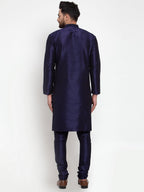 Jompers Men NavyBlue Solid Kurta with Churidar | Grocsy