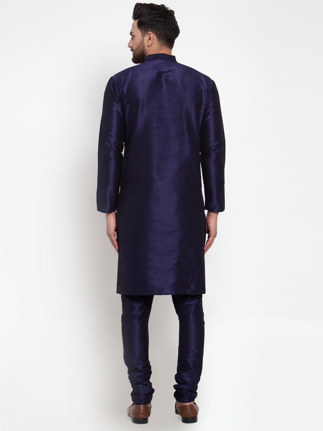 Jompers Men NavyBlue Solid Kurta with Churidar | Grocsy