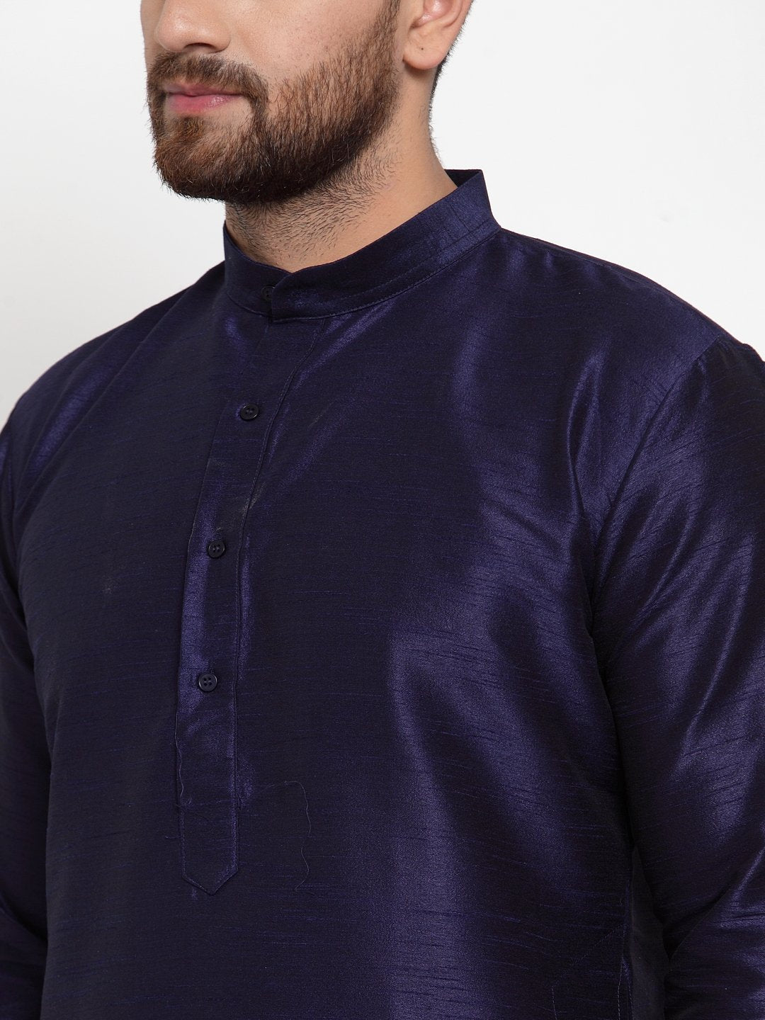 Jompers Men NavyBlue Solid Kurta with Churidar | Grocsy
