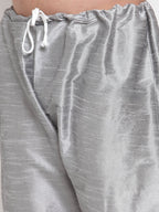 Jompers Men Silver Solid Kurta with Churidar | Grocsy