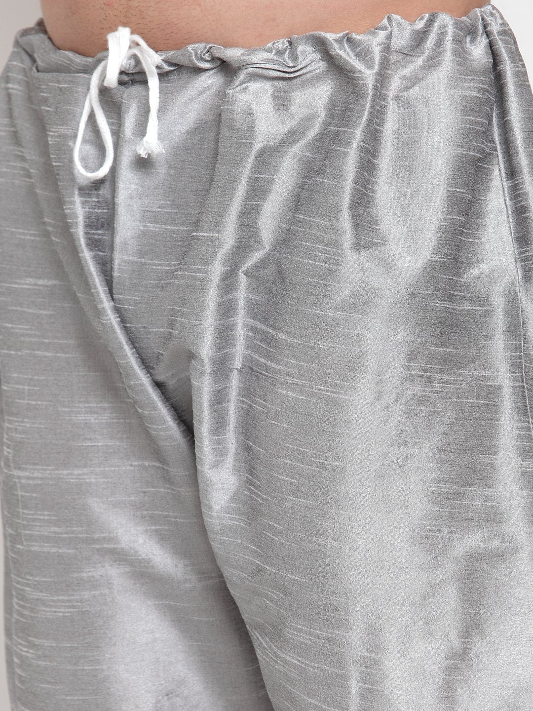 Jompers Men Silver Solid Kurta with Churidar | Grocsy