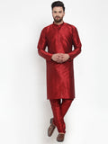 Jompers Men Maroon Solid Kurta with Churidar | Grocsy