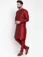 Jompers Men Maroon Solid Kurta with Churidar | Grocsy