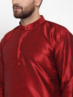 Jompers Men Maroon Solid Kurta with Churidar | Grocsy