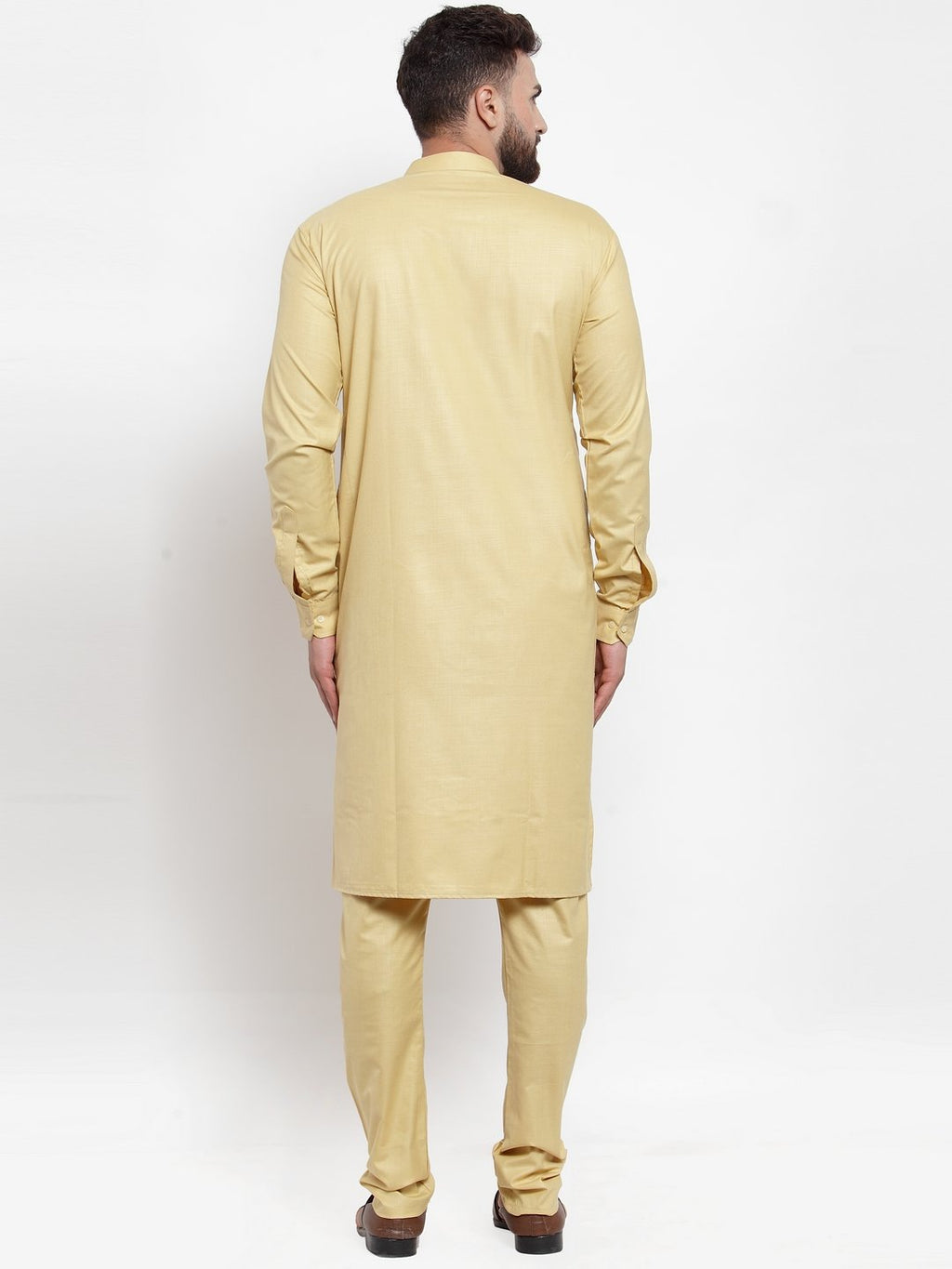 Jompers Men Beige Solid Kurta Only | Grocsy