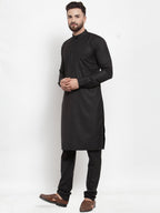 Jompers Men Black Solid Kurta Only | Grocsy
