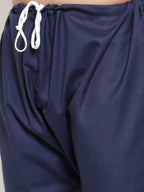 Jompers Men Navy-Blue Solid Kurta with Churidar | Grocsy