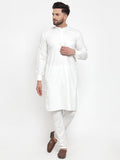 Jompers Men White Solid Kurta with Churidar | Grocsy