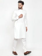 Jompers Men White Solid Kurta Only | Grocsy