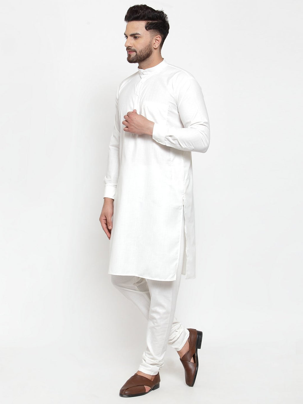 Jompers Men White Solid Kurta Only | Grocsy