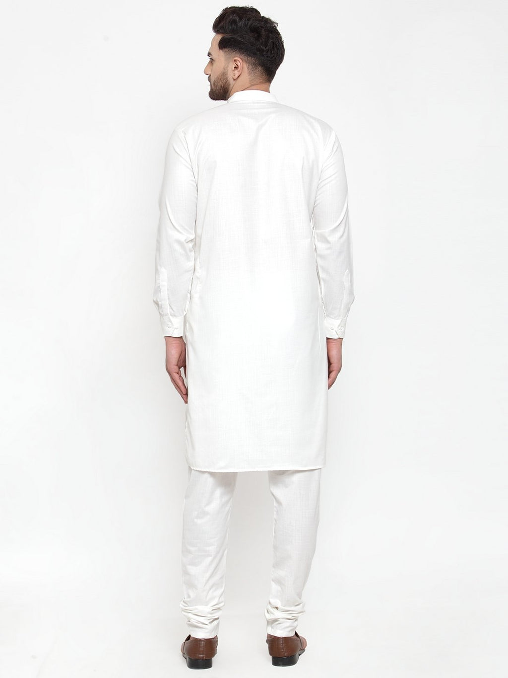 Jompers Men White Solid Kurta with Churidar | Grocsy