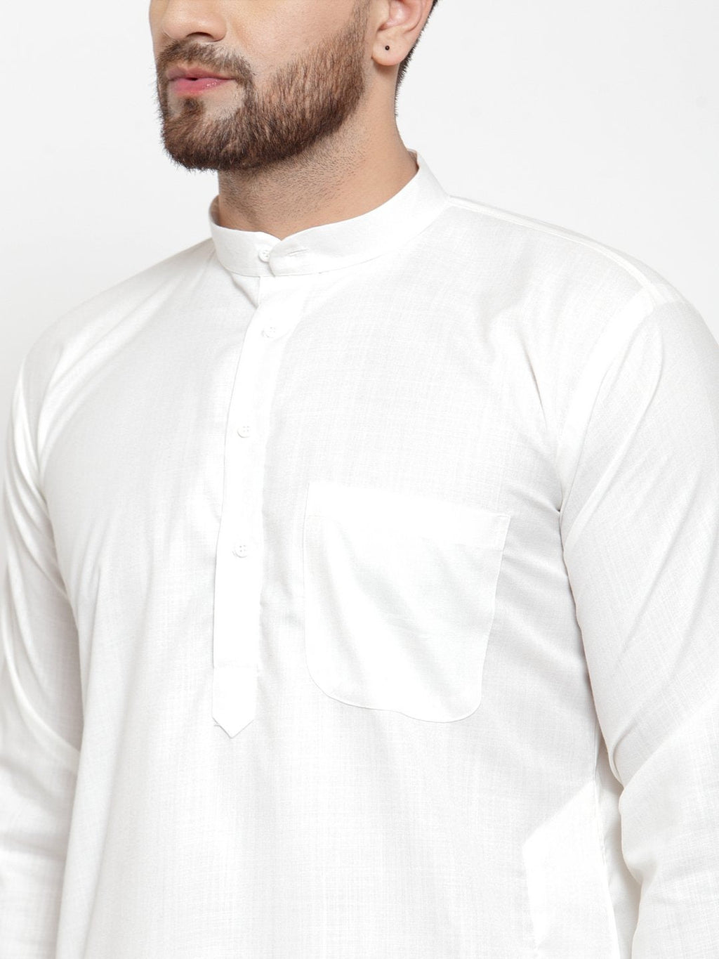 Jompers Men White Solid Kurta with Churidar | Grocsy