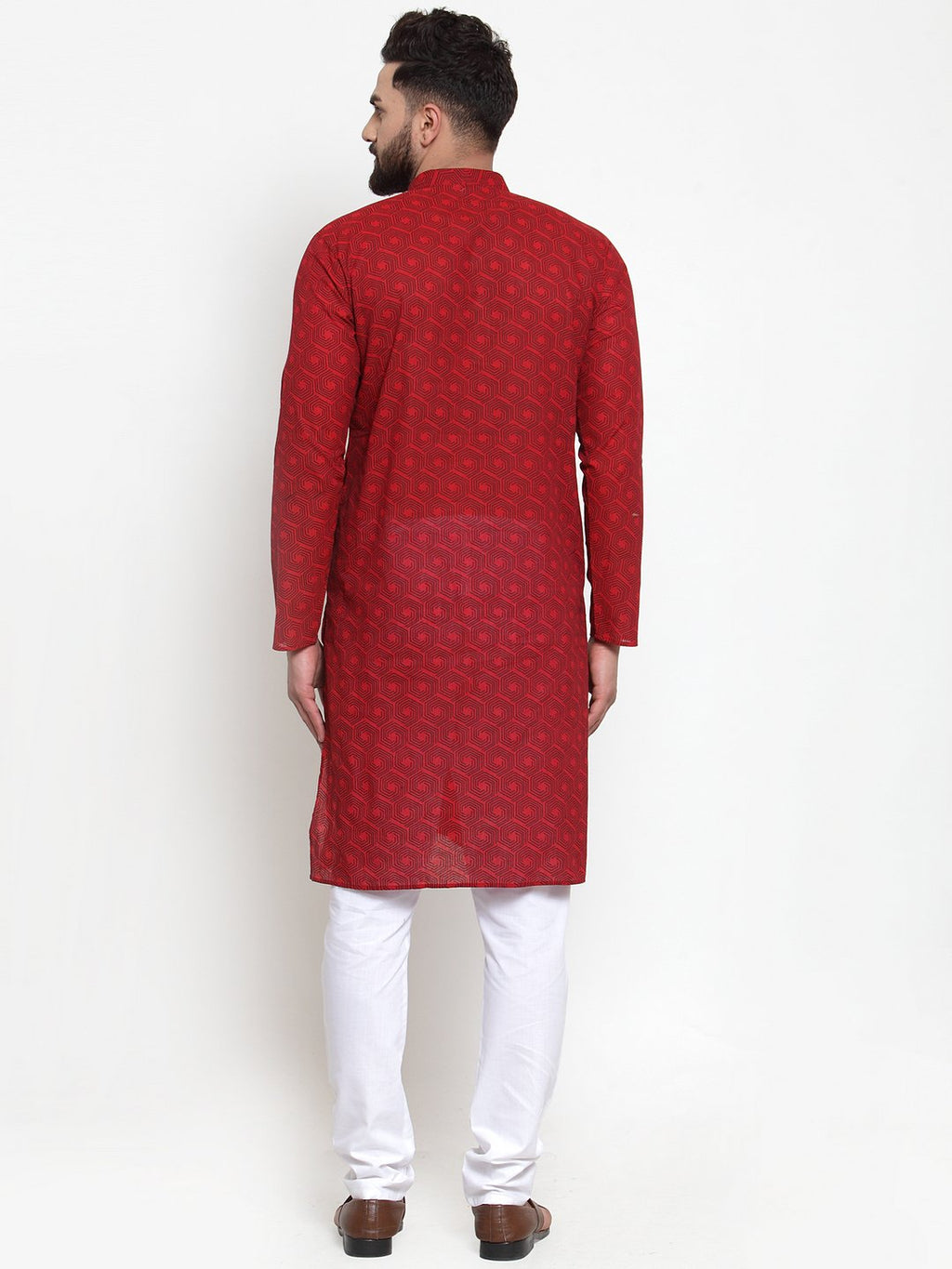 Jompers Men Red Printed Kurta Only | Grocsy