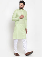 Jompers Men Green Self-design Kurta with Churidar | Grocsy