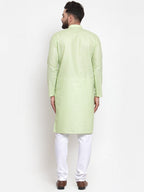 Jompers Men's Green Self-design Kurta Only | Grocsy