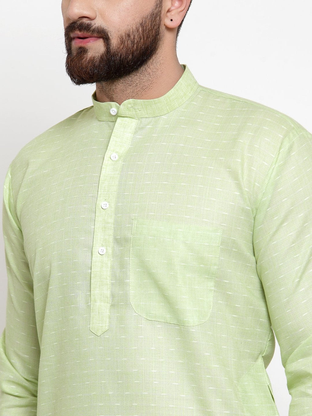 Jompers Men's Green Self-design Kurta Only | Grocsy