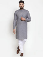 Jompers Men Grey Self-design Kurta with Churidar | Grocsy