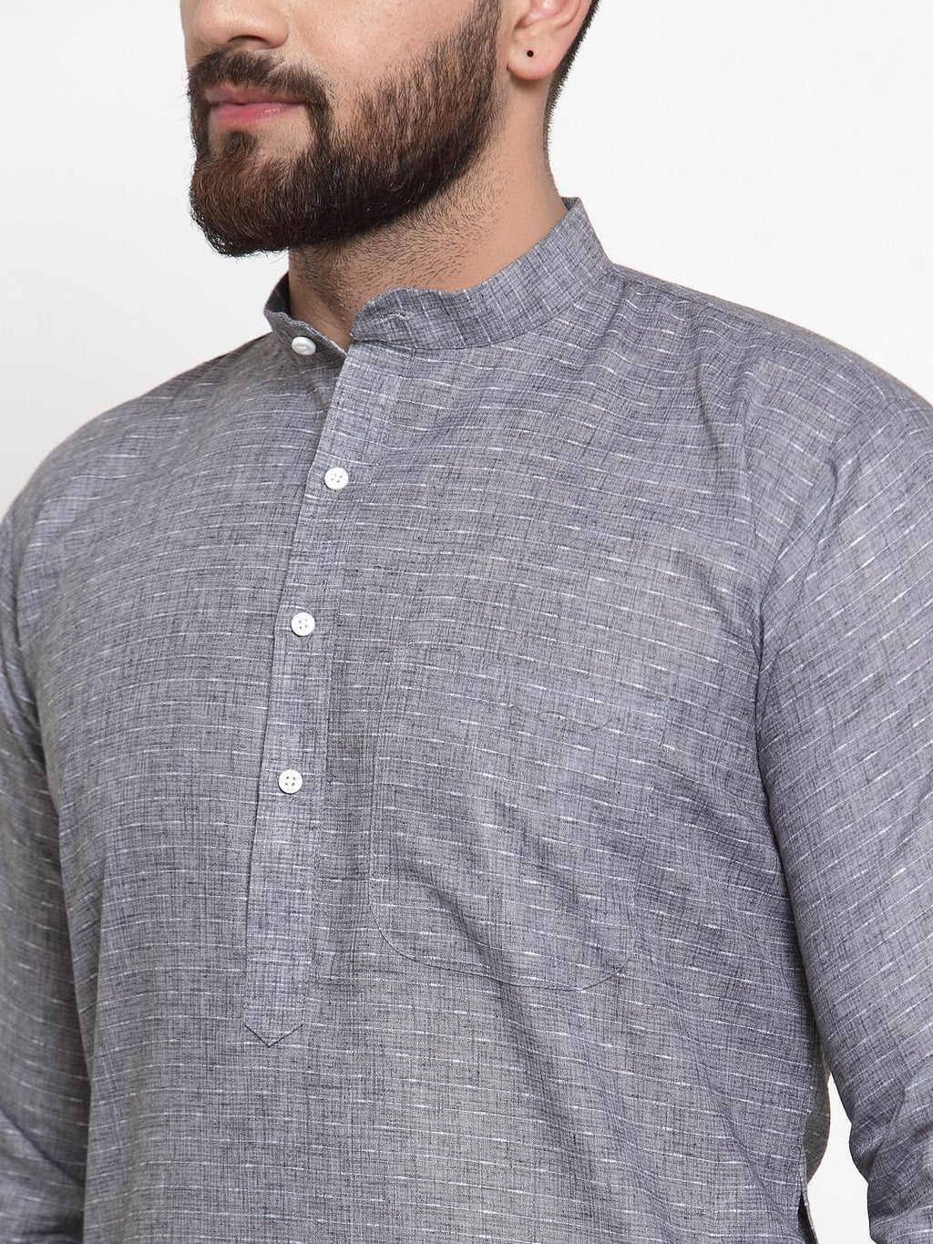 Jompers Men Grey Self-design Kurta with Churidar | Grocsy