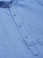 Jompers Men's Blue Cotton Solid Kurta Only | Grocsy
