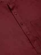 Jompers Men's Maroon Cotton Solid Kurta Pyjama | Grocsy