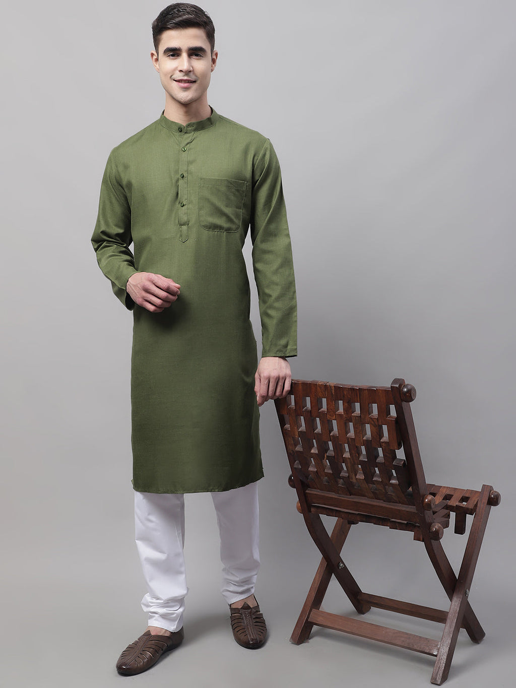Jompers Men's Cotton Solid Kurta Payjama Sets | Grocsy