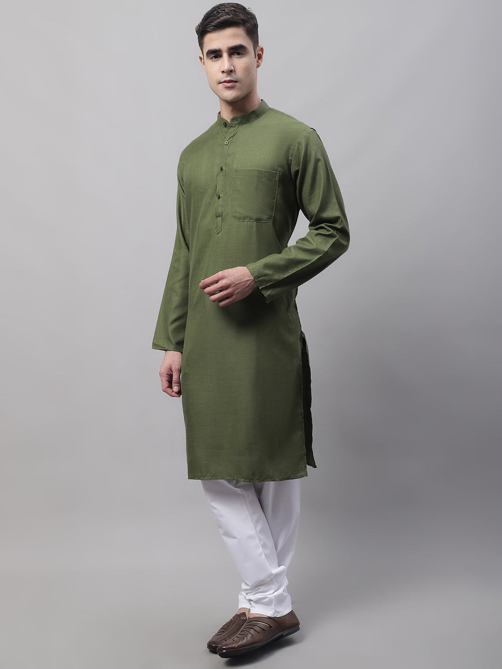 Jompers Men's Cotton Solid Kurta Payjama Sets | Grocsy