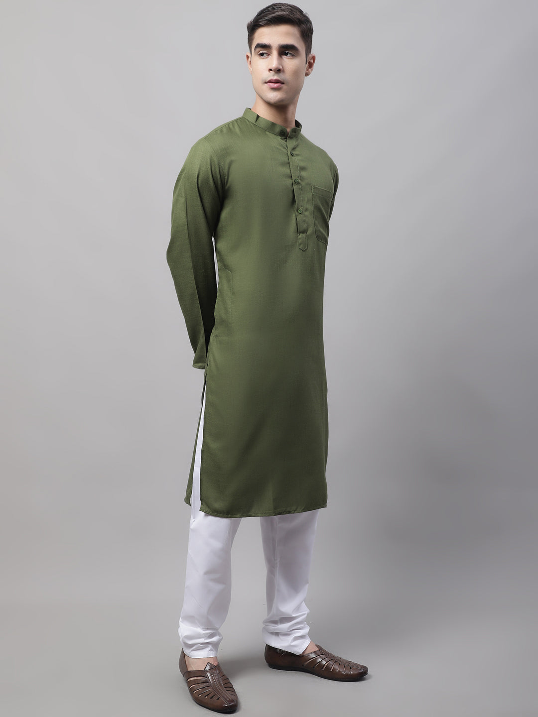 Jompers Men's Cotton Solid Kurta Payjama Sets | Grocsy