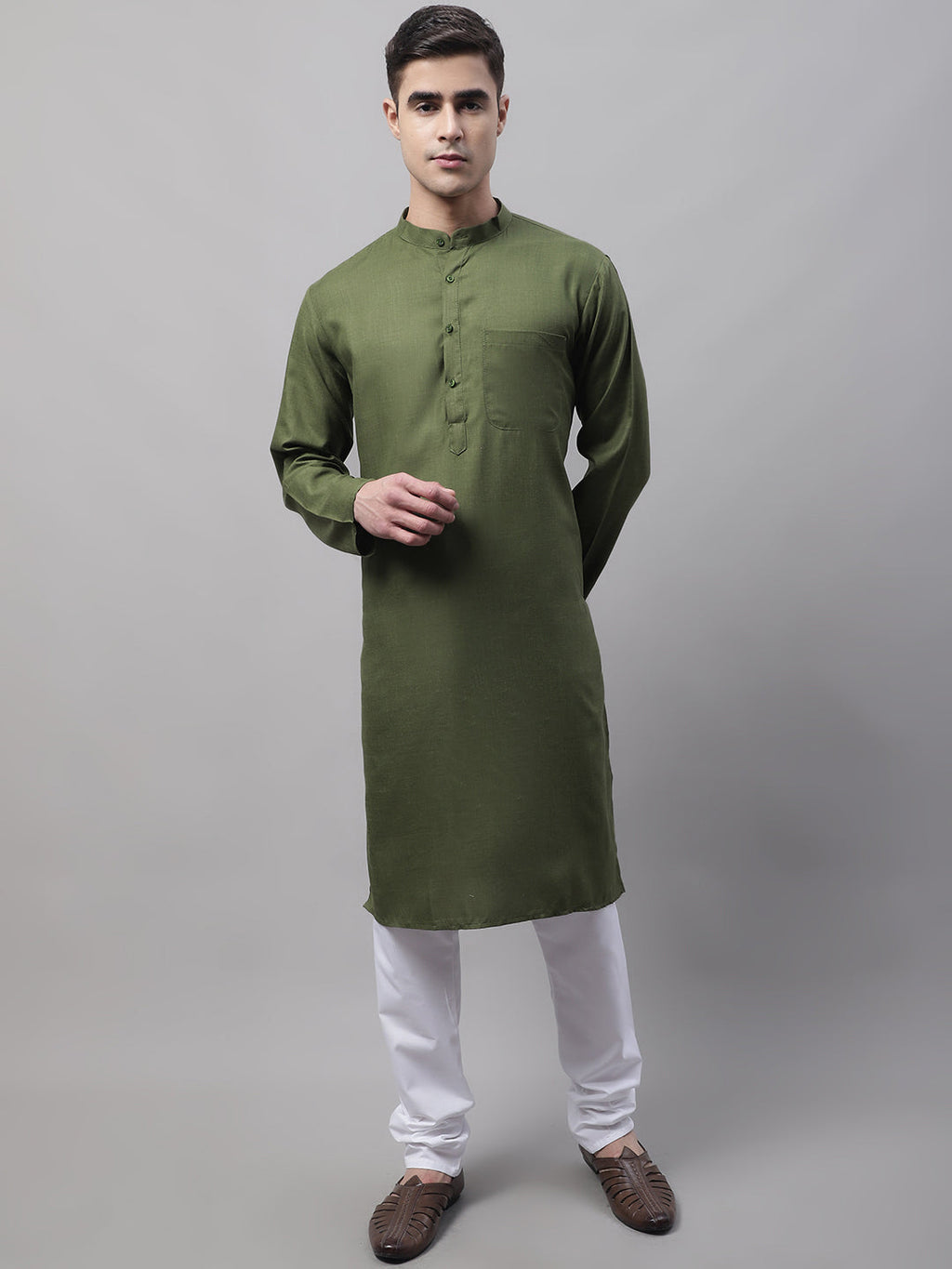 Jompers Men's Cotton Solid Kurta Payjama Sets | Grocsy