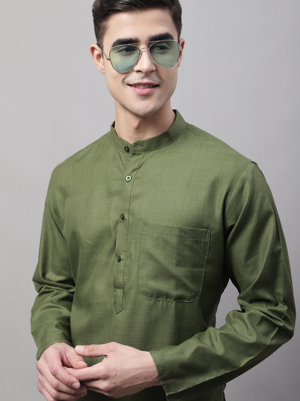 Jompers Men's Cotton Solid Kurta Payjama Sets | Grocsy