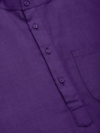 Jompers Men's Purple Cotton Solid Kurta Pyjama | Grocsy