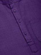 Jompers Men's Purple Cotton Solid Kurta Only | Grocsy