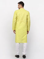 Jompers Men's Lemon Printed Cotton Kurta Payjama Sets | Grocsy