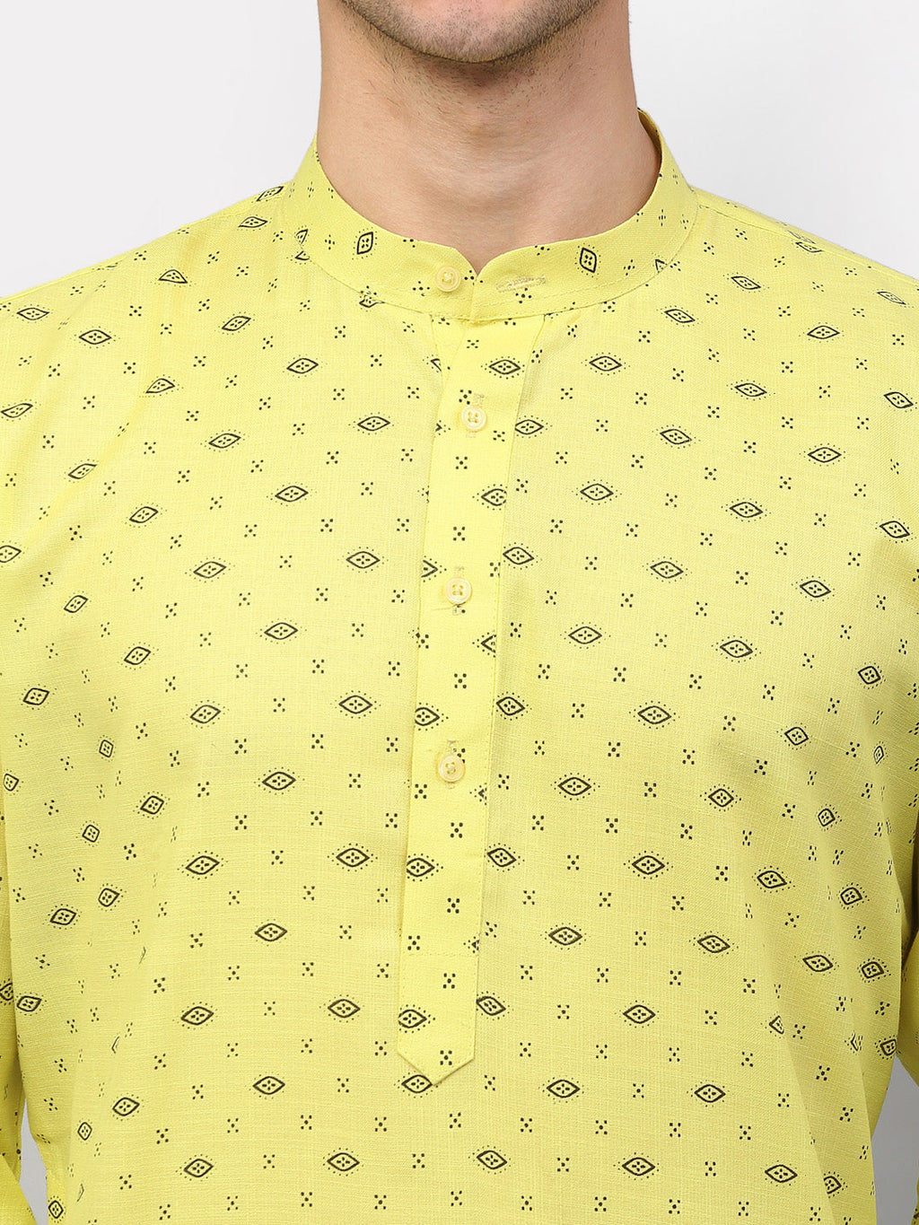 Jompers Men's Lemon Printed Cotton Kurta Payjama Sets | Grocsy