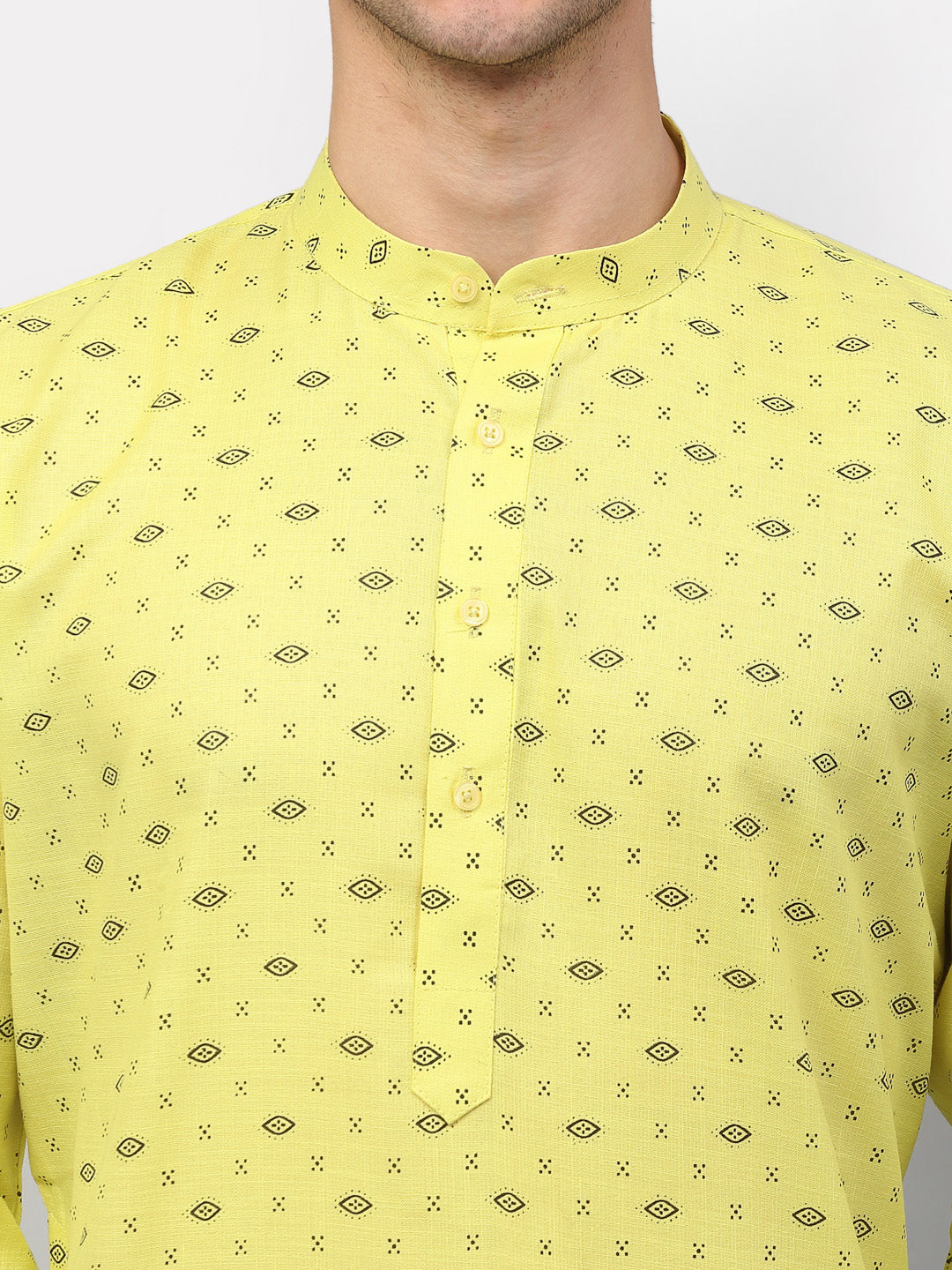 Jompers Men's Lemon Printed Cotton Kurta Payjama Sets | Grocsy