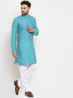 Jompers Men's Blue Printed Blue Kurta Payjama Set | Grocsy