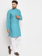 Jompers Men's Blue Printed Blue Kurta Only | Grocsy