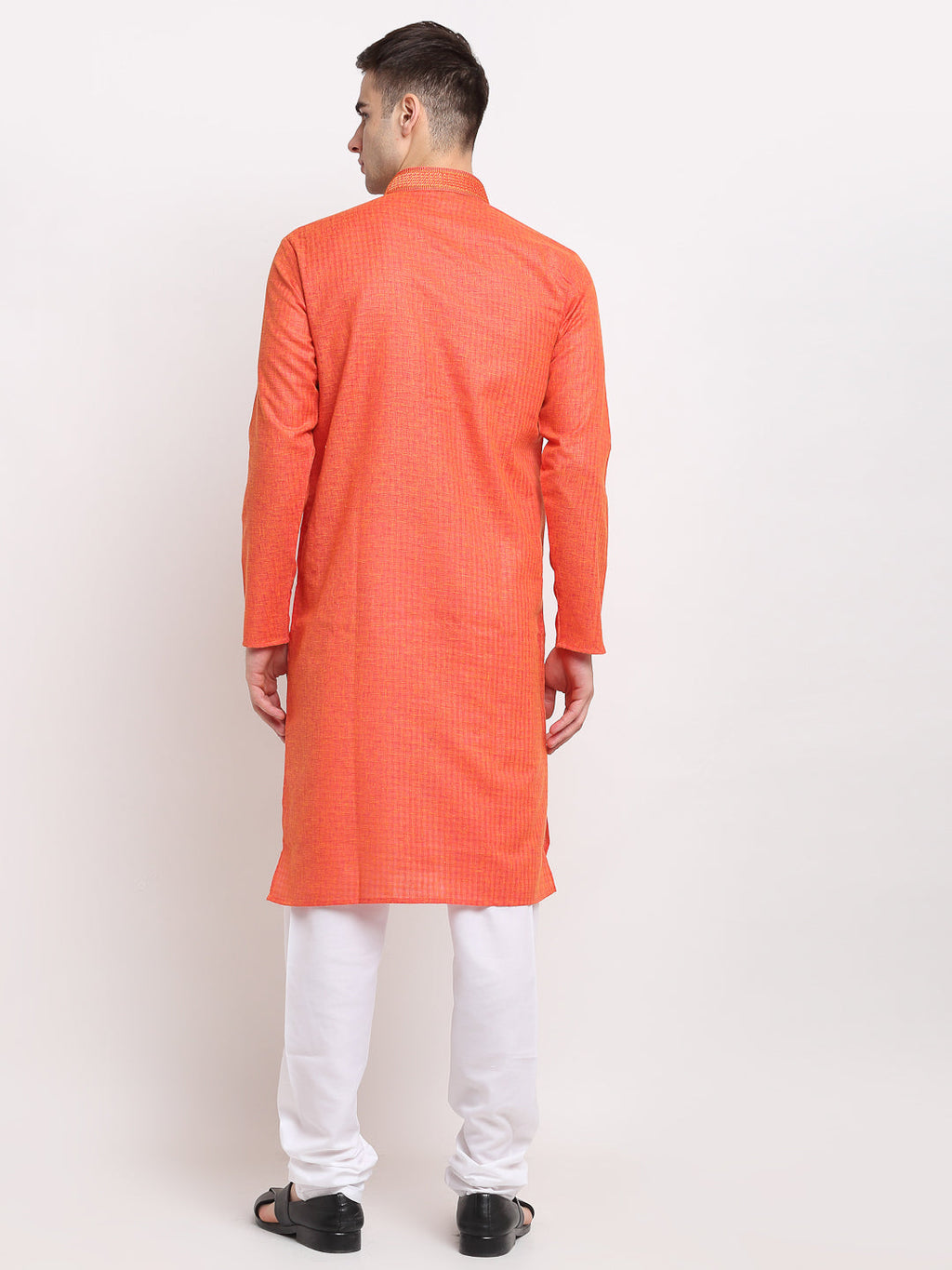 Jompers Men's D-Orange Woven Kurta Payjama Sets | Grocsy