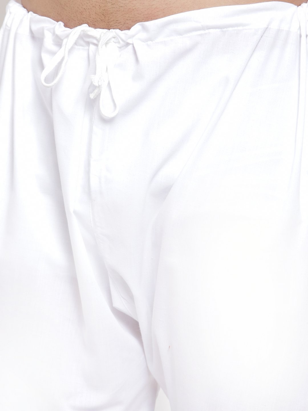 Jompers Men Peach & White Embroidered Kurta with Churidar | Grocsy