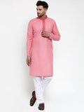 Jompers Men's Pink Woven Kurta Payjama Sets | Grocsy